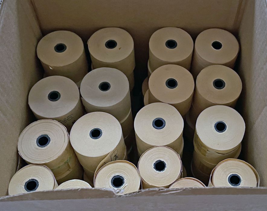 Quantity (c65) of London Transport Queen's Silver Jubilee GIBSON TICKET MACHINE ROLLS. These were