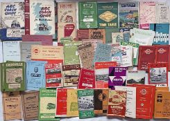 Large quantity (c70) of 1940s-60s bus/coach TIMETABLE BOOKLETS including ABC Coach Guides Summer