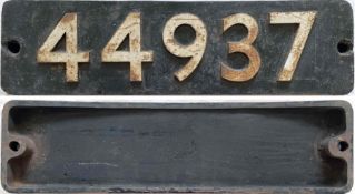 BR(M) locomotive SMOKEBOX PLATE from ex-LMS Stanier 'Black 5' 4-6-0 44937. Built in 1946 at