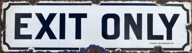 Early 20th century London Underground enamel SIGN 'Exit Only', estimated c1900-1910 and probably