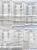 Selection (8) of WW1 South Metropolitan Electric Tramways and Lighting Ltd FARES LISTS & FLYERS,