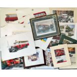 Collection (18) of PRINTS + 1 PHOTO of buses and coaches. Various sizes, wide range of subjects,