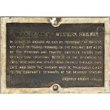 London & South Western Railway (LSWR) cast-iron OCCUPATION CROSSING NOTICE signed Godfrey Knight,
