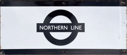 1950s/60s London Underground enamel PLATFORM FRIEZE PLATE for the Northern Line with the line name