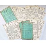 Large quantity (approx 100) of 1920s/30s LGOC & London Transport PANEL TIMETABLES for a wide variety