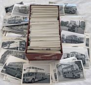 Very large quantity (1,000+) of b&w 5.5" x 3.5" and 5" x 3.5" PHOTOGRAPHS of London Transport