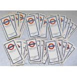 Large quantity (69) of 1960s/70s London Underground diagrammatic card POCKET MAPS comprising