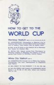 1966 World Cup London Transport double-royal POSTER 'How to get to the World Cup' featuring the