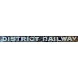c1890s/1900s District Railway poster board enamel HEADER PLATE. An amazing survivor from the early