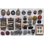 Quantity (40+) of London Transport etc MEDALS & BADGES including 5 x 1930s solid silver sports