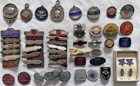 Quantity (40+) of London Transport etc MEDALS & BADGES including 5 x 1930s solid silver sports