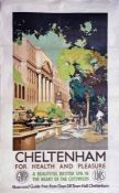 1930s GWR & LMS double-royal RAILWAY POSTER 'Cheltenham for health and pleasure - A beautiful