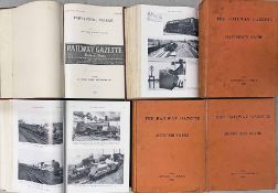 6 bound volumes of 1920s/30s RAILWAY GAZETTE comprising vol 49 (1928), vol 67 (Jul-Dec 1937), vol 68