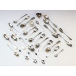 A quantity of assorted flat ware, to include seven silver fiddle pattern tea spoons and another