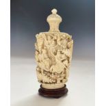 A 19th century Chinese ivory canton snuff box