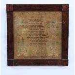 A Victorian needlework sampler, mid 19th century, worked by Catherine Bond (aged 11 years) and dated