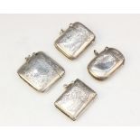 A selection of four early 20th century silver vesta cases, dated between 1900 - 1923, all with