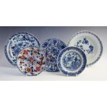 A collection of 18th century and later Chinese blue and white porcelain dinner wares, to include a