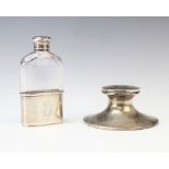 A Victorian cut glass silver mounted hip flask by Thomas Johnson I, London 1878, of faceted form