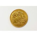 A George V gold half sovereign, dated 1911, weight 4.0gms