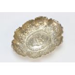 A Victorian silver bon-bon dish William Comyns, London 1893, of oval form with scalloped border