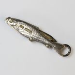 A Victorian novelty silver pocket knife by J Nowill & Sons, Birmingham 1900, realistically