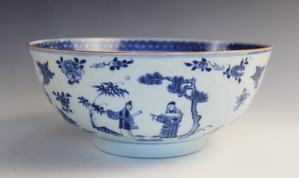 A Chinese porcelain bowl, Qianlong (1735-1796), the circular bowl of footed form, externally