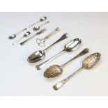 A pair of silver spoons, William Eley and William Fearne, London 1806, with cast acanthus detail and
