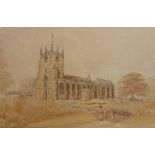 C. Wilson (English school, 19th century), Two watercolours on paper, St Boniface's Church, Bunbury