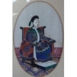 Chinese School (19th century), gouache on pith paper, a set of nine oval mounted Qinq dynasty