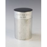 A silver coffee press, Graham Watling, London 1975, of cylindrical form and with typical textured