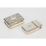 A Victorian/Edwardian silver snuff box, circa 1900, of rectangular form with chased floral