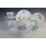A Shelley fine bone china part tea service, decorated in the 'Wild Flowers' pattern number 13668,