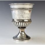 A George III silver Agricultural trophy, Joseph Guest, London 1812, the pedestal trophy with stop