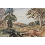 Attributed to Peter de Wint (1784-1849), Rural woodland landscape, Watercolour, 14.5cm x 22cm