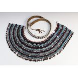 A large heavy South African Xhosa/Zulu bead work neck collar and a Zulu bead work belt (2)