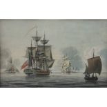 Charles Gore (1729-1807), Sloop of War, Watercolour over pencil, 23cm x 31cm, together with a