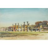Augustus John Cuthbert Hare (1834-1903), Forum of Ostia, Watercolour, 25cm x 41cm, together with two