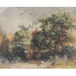 David Cox the younger (1809-1885), Hens by a cottage gate, Watercolour, Signed lower left, 23.5cm