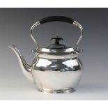 A George V silver kettle by William Lister & Sons, Sheffield 1912, of compressed oval form with
