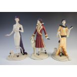 Two Coalport 'Roaring Twenties' figurines, 'Pippa' and 'Trudy', each modelled and decorated by