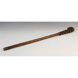 A 19th century short club/swagger stick inlaid with ivory, 51cm long