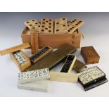 A collection of country house games to include a brass mounted cribbage board of large