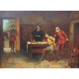 Stephen Samuel Lewin (1848-1909), 'The Arcadia...' a tavern scene with three seated gentlemen