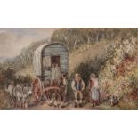 Circle of William James Muller (1812-1845), The Gypsy Caravan, Watercolour, Signed and inscribed