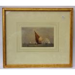 Edward Duncan RWS (1803-1882), Steam and sail along a coast, Watercolour, 12.5cm x 20cm, together