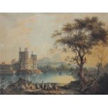 Attributed to Paul Sandby RA (1731-1809), Caernarfon Castle, Watercolour and bodycolour, 39.5cm x