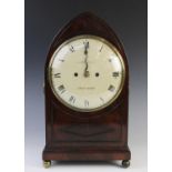 An early 19th century mahogany bracket clock, of lancet form, signed 'Campbell Oswestry', the 20cm