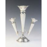 A George V silver epergne by James Deakin & Sons, Sheffield 1920, the central trumpet shaped stem to