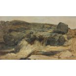 Circle of William James Muller (1812-1845), Study of a Welsh stream, Oil on canvas, 28.5cm x 48.5cm,